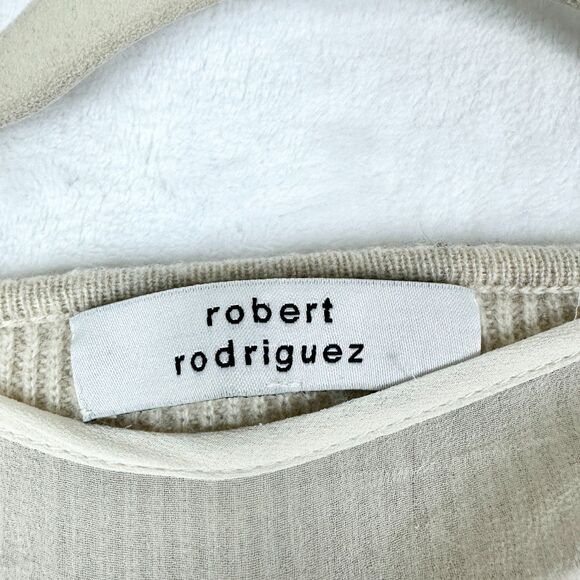 Robert Rodriguez Wool Cashmere Silk Layered Sweater Size Medium Beige Cream - Picture 4 of 5